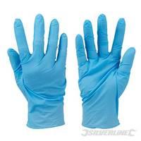 Silverline Disposable Nitrile Gloves Powder-free 100pk Blue Large