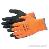 Silverline Hi-vis Builders Gloves Orange Large