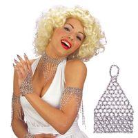 Silver Ladies Beaded Finger Gloves