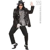 Silver Sequin Shirt Costume Large For 80s Mj Jacko Music Fancy Dress