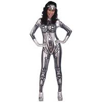 Silver Ladies Robot Jumpsuit Costume