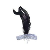 Silver Headband With Black Feathers