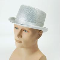 Silver Lurex Disco Top Hat