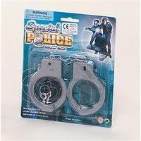 Silver Plastic Police Handcuffs