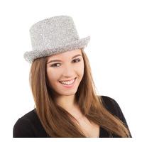 Silver Tinsel Adult\'s Top Hat