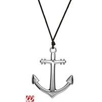 Silver Fancy Dress Anchor Necklace