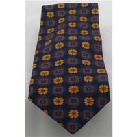 Simpson Piccadilly blue and yellow flower print silk tie