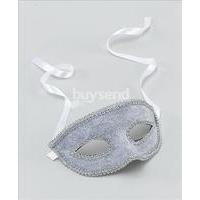 Silver Eye Mask With Ribbon Tie