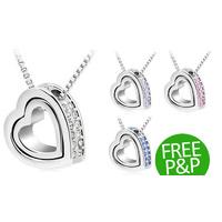 silver eternal dual core love necklace free pampp