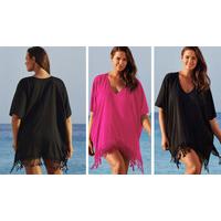 Size 18 Black Tassel Bikini Kimono