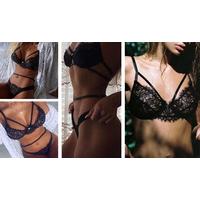 size 6 8 black sexy lace lingerie set