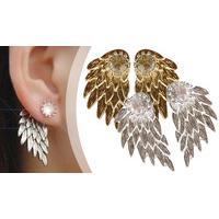 Silver Angel Wings Studs