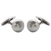 silver grey freshwater pearl button cufflinks eow70048fw