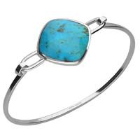 silver turquoise light cushion bangle