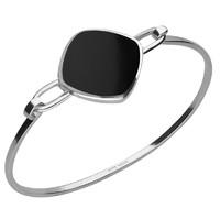 silver whitby jet light cushion bangle