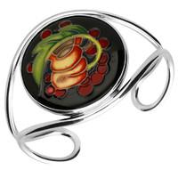 silver moorcroft round queens choice bangle