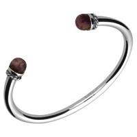 Silver Blue John Bead End Torc Twist Bangle