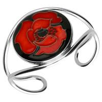 SILVER MOORCROFT ROUND FOREVER ENGLAND 2 POPPY BANGLE