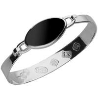 silver whitby jet medium oval bangle