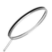 silver whitby jet channel set hinged bangle