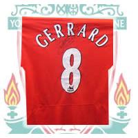 Signed Steven Gerrard Liverpool shirt