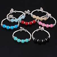 Silver Beads Strand Bracelet Alloy Heart Pendant Fashion Daily / Casual Jewelry Gift Silver1pc