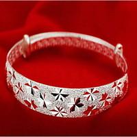 silver full star adjustable bangle bracelet christmas gifts