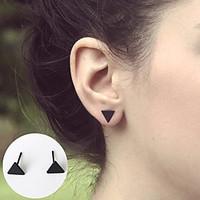 simple black mini triangle small stud earrings jewelry basic design pa ...