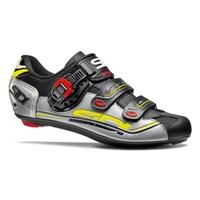 Sidi Genius 7 Road Cycling Shoes - 2017 - Black / Silver / Yellow Fluo / EU47