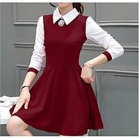 Sign new autumn and winter base skirt Korean temperament Slim was thin fragrant wind big yards long sleeve dress