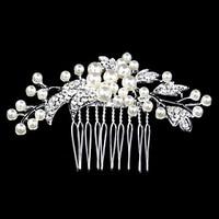 Silver Crystal Pearl Hair Combs for Wedding Party Lady Jewelry