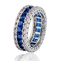 size 678910 high quality men blue sapphire rings 10kt white gold fille ...