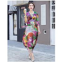 sign whole summer for ladies silk silk v neck dress slim put on a larg ...