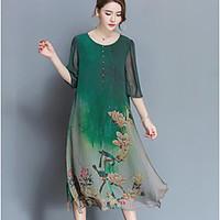 sign silk dress high end spring new female big yards loose 100 silk pr ...