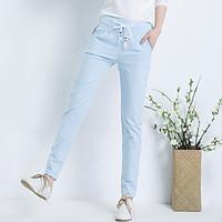 Sign 2017 spring and autumn new cotton trousers female literary linen drawstring casual pants feet wide Song Halun