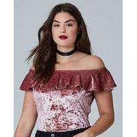 simply be ruffle off the shoulder body