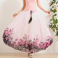 Sign 2016 spring and summer women#39;s chiffon skirt bust skirt big skirt elastic waist skirts