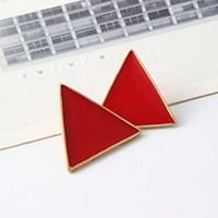 simple geometry triangles candy color earrings femininity