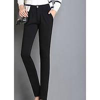 Sign Spring OL commuter Slim black pantyhose women pants suit pants straight jeans trousers feet