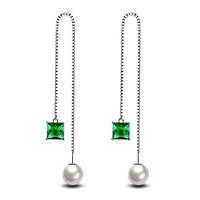silver plated earring stud pearls rhinestone earrings wedding party da ...