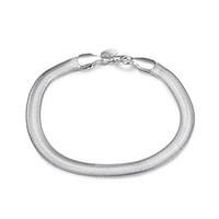 Simple Silver Plated Flat Snake Bones Strand Chain Link Bracelets for Wedding Party Women Accessiories
