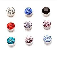 Single SideMagnet Circle Round Stud Earring Stainless Steel Magnetic Ear Studs No Piercing