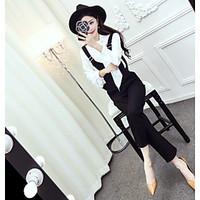 Sign 2017 spring new long-sleeved shirt tie sweet chiffon fashion overalls suit