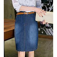 Sign 9889 # 2017 new large size denim skirt skirt S to 4XL send belt