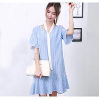 Sign ribbon lace flounced chiffon Shu Wen loose thin section was thin cool cotton V-neck jumpsuit