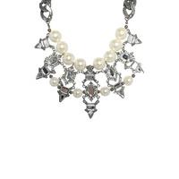 Silver And Pearl Chunky Necklace