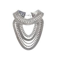 Silver Beaded Statement Necklace