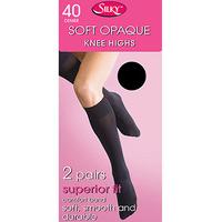 Silky Soft Opaque 40 Denier Knee Highs 2 Pair Pack