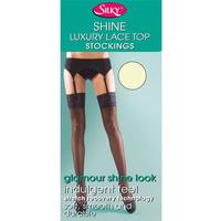 silky super shine lace top stockings