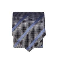 Silver With Blue Stripe 100% Silk Tie